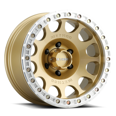 Aluminum Wheels 17x9 Beadlock MR105 Bolt Pattern 5 On 127 Offset -38 Lip Size 1.77 Gold GD Method