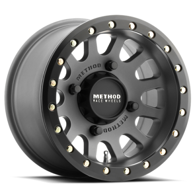 Aluminum Wheels 15x7 MR401 Beadlock UTV Bolt Pattern 5 On 114.3 Offset 38 Lip Size 0.79 Titanium GY Matte Black Ring Method