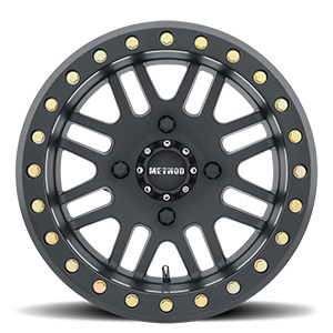 Aluminum Wheels 14x8 MR406 Beadlock UTV Bolt Pattern 4 On 156 Offset -2 Lip Size 2.36 Matte Black MB Method