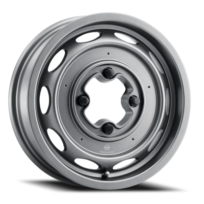Cast Aluminum VW Wheels 15x4.5 MWR 430G Interceptor Race Wheel Satin Gunmetal Gray 4 On 130 Bolt Pattern 25 Offset Moblewagen VW Wheels