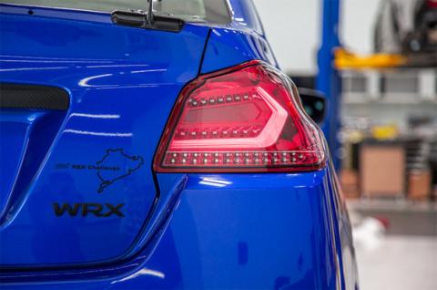 OLM Evolution Tail Lights Clear Lens Red Base White Bar 15+ WRX STI