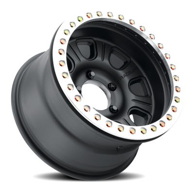 Aluminum Wheels 17x9.5 Monster Beadlock RT231 Machined Face Black -32 Offset 5 on 127 Bolt Pattern 83.82 Bore Raceline