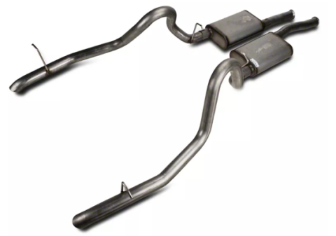 Cat Back Exhaust System 87-93 Mustang GT Split Rear Dual Exit 2.5 in Intermediate And Tail Pipe Hardware/Violator Muffler/Turndown Tails Incl w/o Tip Pypes Exhaust