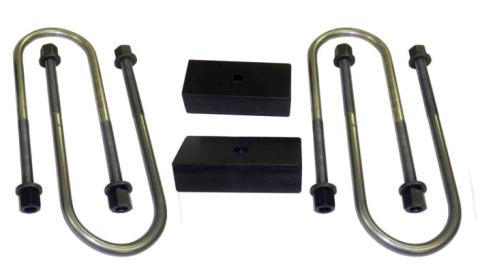 Rear Lift Block and U-Bolt Kit Heavy Duty 2 Inch For 02-05 Ram 1500 4x4 W/ Single Center Bolt SuspensionMaxx