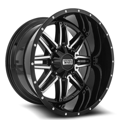 Aluminum Wheels 20x9 Radar T-21 CH Chrome 5 On 114.3/5 On 127 Bolt Pattern -12 Offset Twisted Off-Road