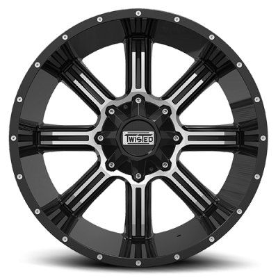 Aluminum Wheels 20x9 Razor T-22 Gloss Black Machined 5 On 114.3/5 On 127 Bolt Pattern 0 Offset Twisted Off-Road
