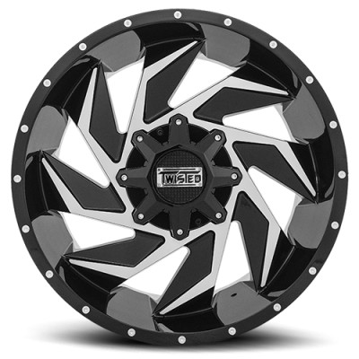 Aluminum Wheels 22x12 Raptor T-24 Gloss Black Machined 5 On 114.3/5 On 127 Bolt Pattern -44 Offset Twisted Off-Road