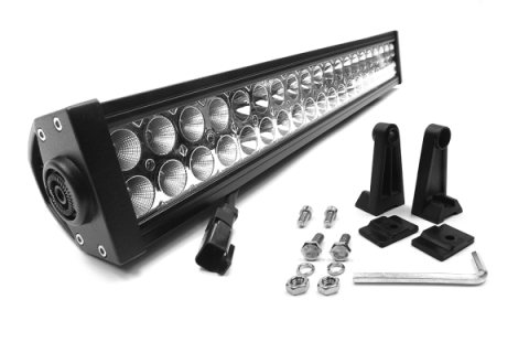 20 Inch LED Light Bar Straight Dbl Row Chrome Series Combo Flood/Beam 120W Dt Harness 79900 10,800 Lumens Top Gun Customz