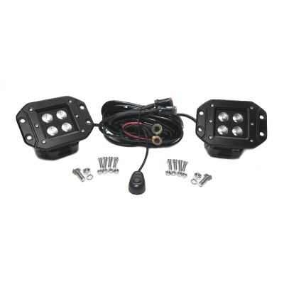 3 Inch Square Flush Mount Cree Flood Beam LED Lights Pair Black Series With Harness 79903 Top Gun Customz