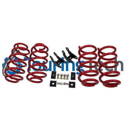 Lowering Springs 2.0 Inch Front 4.0 Inch Rear w/ Rear Shock Extenders 07-19 Escalade/ESV 07-13 Escalade EXT 07-13 Avalanche 07-14 Suburban 1500 07-19 Tahoe 07-19 Yukon 07-13 Yukon XL 1500