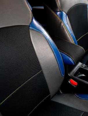 Front Seat Covers for 2013-2017 Subaru Crosstrek Pair Black with Red Stitch PRP Seats