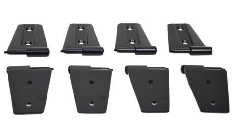 Jeep JK Door Hinge Set 8 Pieces 4 Door 07-18 Wrangler JK Powdercoat Black Kentrol
