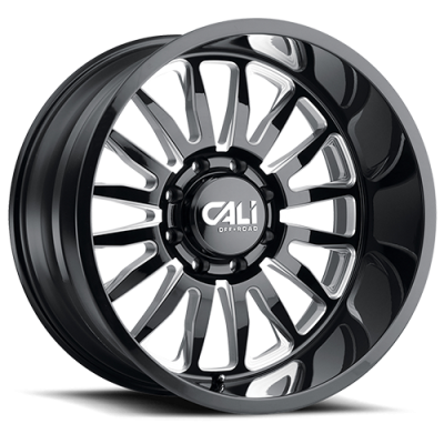 Cast Aluminum Wheels Summit 9110 GB-M 24x14 Milled Spokes Gloss Black 5 On 127 Bolt Pattern -76 Offset Cali Offroad Wheels
