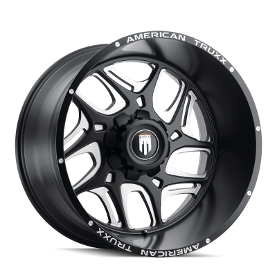 Sweep AT1900 Satin Black Milled 24X14 5-127 -76MM 78.1MM Off Road Wheels American Truxx