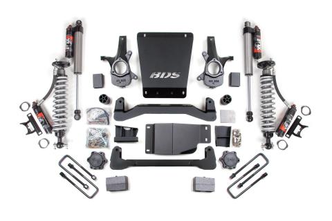 4 Inch Lift Kit FOX 2.5 Performance Elite 5 Inch Block Lift Coil-Over 07-13 Silverado/Sierra 1500 4WD BDS Suspension