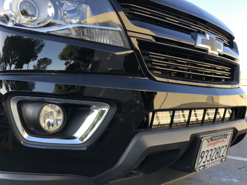 14-21 Chevy Colorado 32 Inch Lower Bumper Hidden LED Light Bar Brackets Kit 5D Optic 32 inch OSRAM LED Bar Spot Beam Cali Raised LED