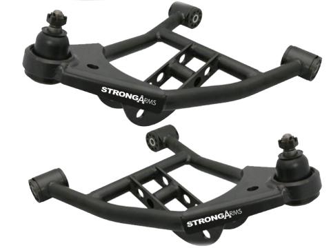 Front Lower Strongarms For 1967-1969 Camaro and Firebird For Use W/ Coil-Over/Shockwave Pair Of Tubular Control Arms W/ Ball Joints And Delrin Bushings Powder Coated Satin Black Ridetech