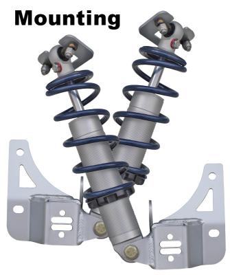 Rear TQ Shockwaves For 1964-1972 Chevelle Cutlass For Use W/ Stock 10/12 Bolt Housing Springs Brackets And Hardware Sold As Pair Pair Of Triple Adjustable Shocks Springs Spring Mounts Brackets And Delrin Spring Washers Ridetech