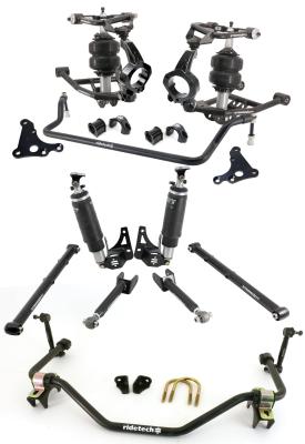 HQ Air Suspension System W/ Hub Spindles For 1964-1967 Chevelle Cutlass Front And Rear HQ Shockwaves Front And Rear Strongarms Corvette Hub Spindles Front And Rear Sway Bars Ridetech