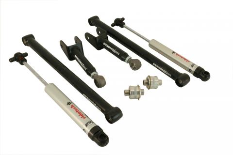 Rear Trulink Kit For 1964-1967 Chevelle Cutlass Upper And Lower Tubular Trailing Arms Press In R-Joints And HQ Shocks Ridetech
