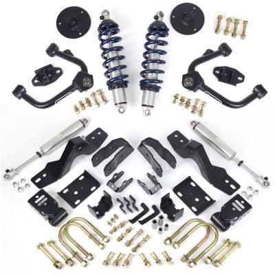 Ridetech Lowering System For 2019-2024 Silverado / Sierra 1500 4WD Front Upper Control Arms Front HQ Coil-Overs Flip Bracket Kit Rear HQ Shocks And Hardware Ridetech