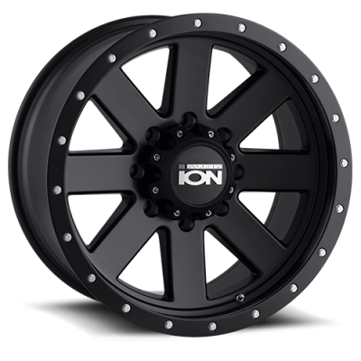 Cast Aluminum Wheels 134 MB 17x8.5 Black Beadlock Matte Black 5 On 114.3 Bolt Pattern -6 Offset ION Wheels