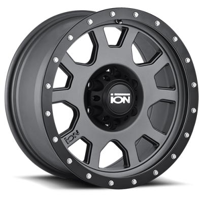 Cast Aluminum Wheels 135 17x8 Black Beadlock Matte Gunmetal Gray 6 On 135 Bolt Pattern 10 Offset ION Wheels