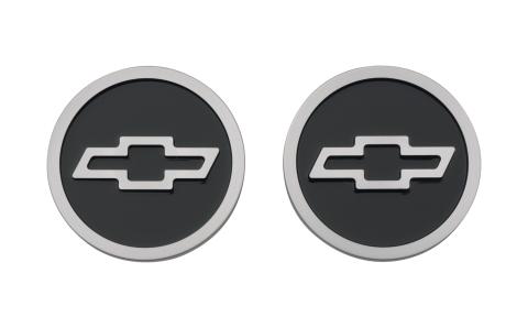 Freeze Plug Inserts Black with Raised Bowtie Emblem For SB Chevy Engine Pair Chevrolet Performance Parts