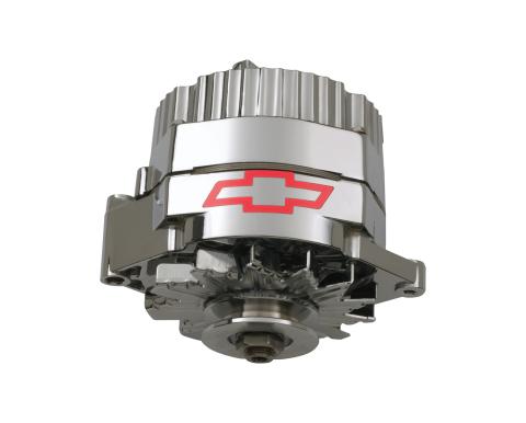 Alternator 60 AMP GM 1 Wire Style GM Bowtie Logo Chrome Finish Chevrolet Performance Parts