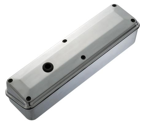 Engine Valve Cover 2 Piece Tall Style Die Cast Polished No Logos SB Chevy No Logos Chevrolet Performance Parts