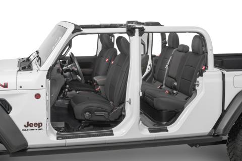 Jeep Wrangler Front and Rear Neoprene Seat Covers for 20-Up Jeep Gladiator JT w/Leather Interior Black Diver Down