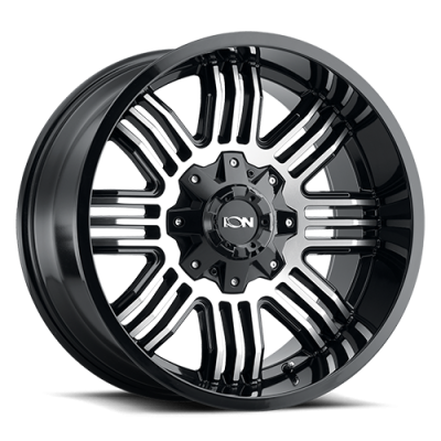 Cast Aluminum Wheels 144 GB 20x10 Machined Gloss Black 5 On 127/5 On 139.7 Bolt Pattern -19 Offset ION Wheels