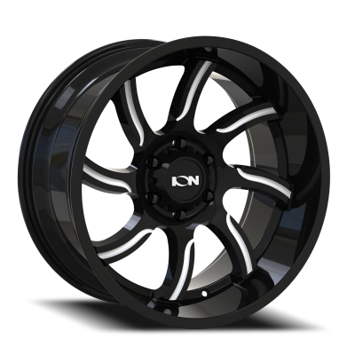 Cast Aluminum Wheels 151 20x10 Milled Gloss Black 5 On 127 Bolt Pattern -19 Offset ION Wheels