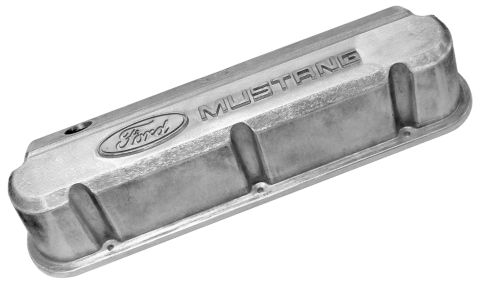 Valve Covers Slant Edge Tall Alum. Unfinished with Raised Ford Logo SB Ford Raised Ford Mustang Logo Ford Racing