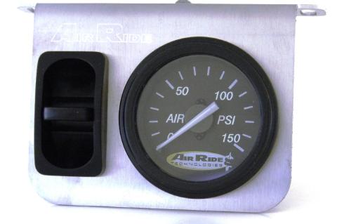 1-Way On-Demand Analog Control Panel For Air Suspension 1 Single Needle Black Face Gauge 1 Electric/Pneumatic Toggle Switch And A Stainless Steel Panel Ridetech