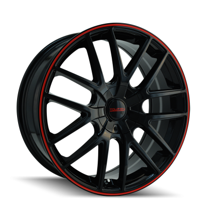 Touren Wheels TR60 Gloss Black With Red Ring 19X8.5 5-108/5-114.3 40MM 74.1MM