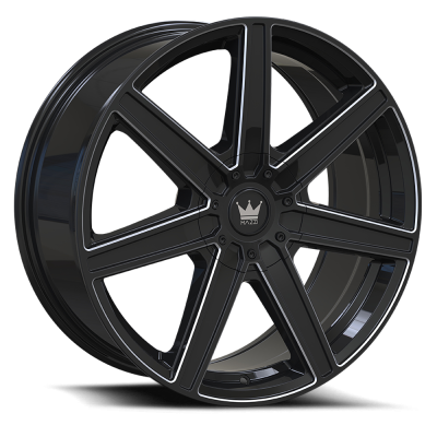 Cast Aluminum Wheels Laguna 376 GBM 22x9 Milled Gloss Black 5 On 115 Bolt Pattern 18 Offset 74.1 Bore Mazzi Wheels