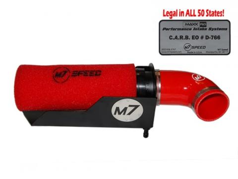Gen 2 High Flow Intake System Black Powdercoated Aluminum HSG Red 2 Stage Foam Filter Red Silicone Elbow M7 Speed