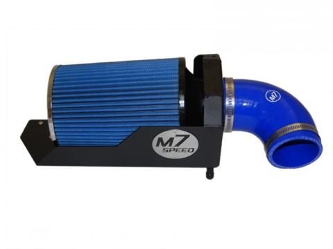 Gen 2 High Flow Intake System Black Powdercoated Aluminum HSG Blue 8 Ply Cotton Filter Blue Silicone Elbow M7 Speed