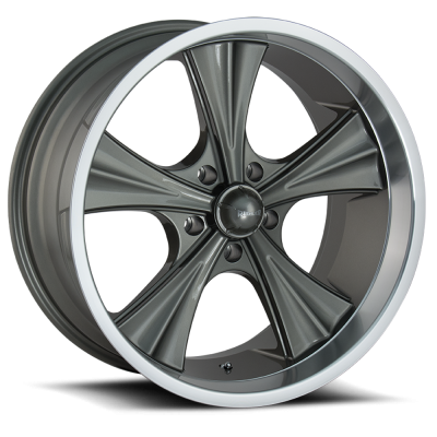 Ridler Wheels Aluminum Wheels 651 GY 22x9.5 Grey Machined Lip 5 On 115 Bolt Pattern 18 Offset