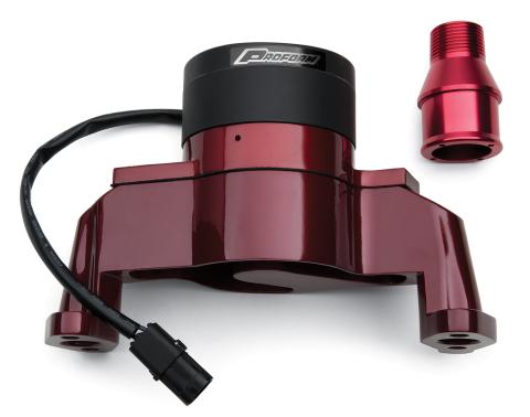 Electric Engine Water Pump Aluminum Red Powder Coat Fits SB Chevy Engines Proform