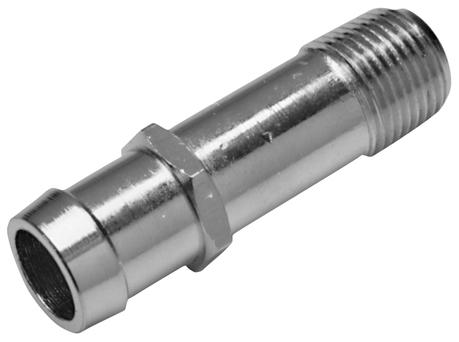 Water Pump Pipe Fitting Steel Chrome 1 Inch NPT Male to 3/4 Inch. Hose Barb Proform