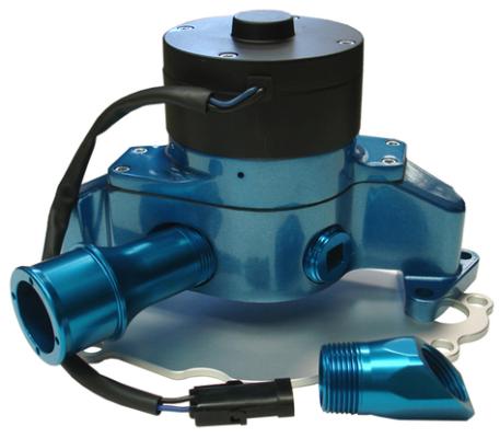 Electric Engine Water Pump Aluminum Blue Powder Coat Fits SB Ford Engines Proform