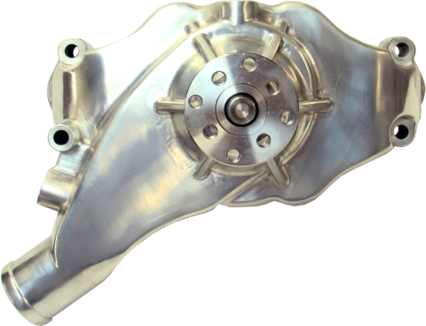 Engine Water Pump Mechanical Short Style High Flow Model Polished BB Chevy Proform
