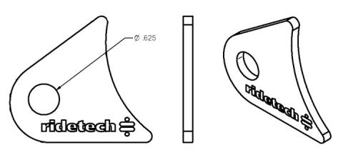 Small Rear Tab For Tri Link Uncoated For Mounting Upper Bar To Axle Ridetech