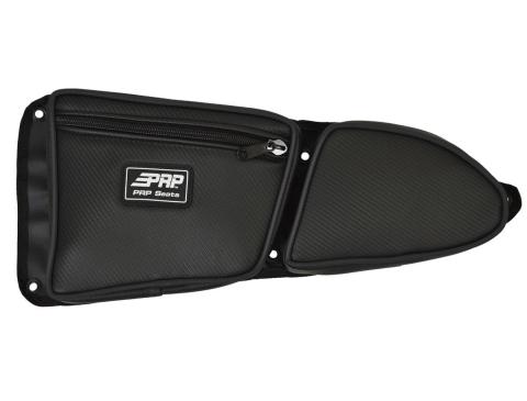 Front Door Bag with Knee Pad for Polaris RZR Driver Side Black PRP Seats