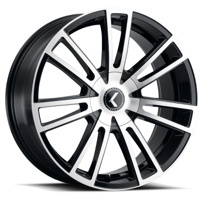 Cast Aluminum Wheels Lusso 190 BM 22x9.5 Machined Black 6 on 135 Bolt Pattern 30 Offset Kraze Wheels