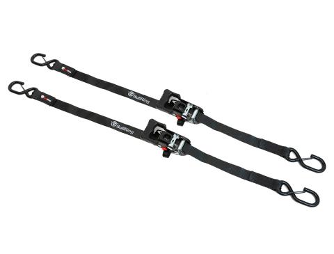1.25 Inch x 12' Sliding Ratchet Tie Down 2 Pack Bullring