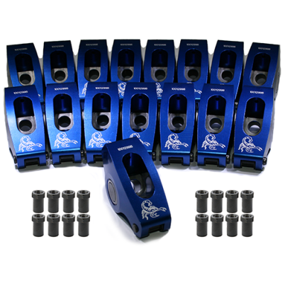 1.3 SBC Self Aligning Race Series Rocker Arms Set 3/8 Inch Scorpion Racing Products
