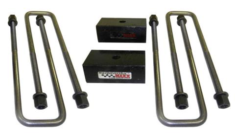 Rear Lift Block and U-Bolt Kit Heavy Duty 2 Inch For 11-25 Silverado/Sierra 2500-3500 2WD/4x4 with 3 Inch Wide Leaf Springs SuspensionMaxx